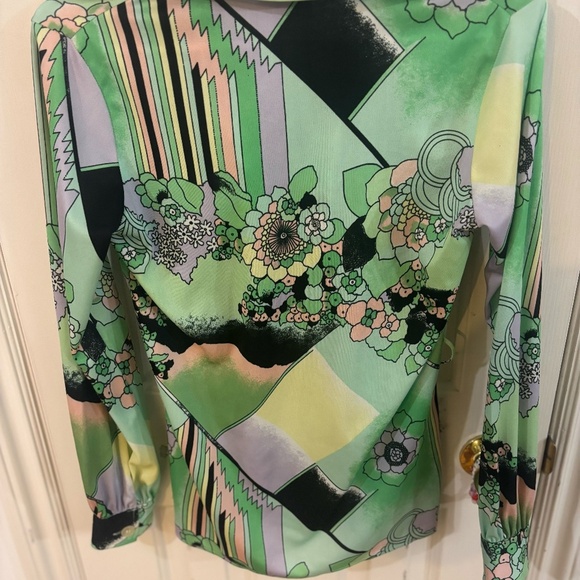 vintage 70s psychedelic button up shirt - Picture 4 of 5